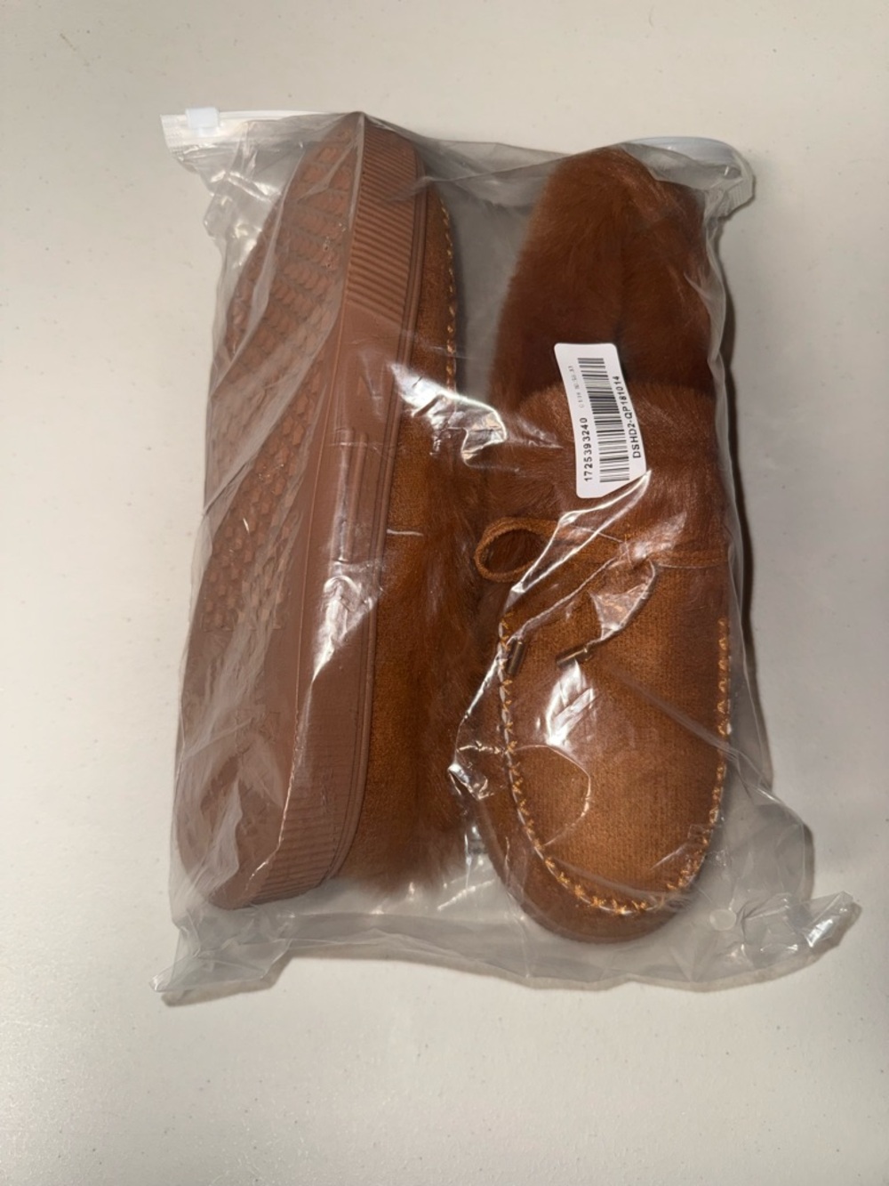 Women's Brown Faux-Suede Slip-On Slippers